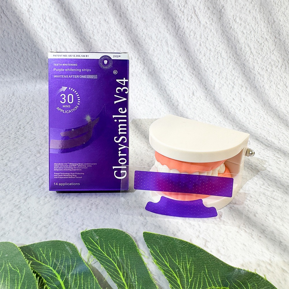 V34 Purple Teeth Whitening Strips - Brighten Your Smile